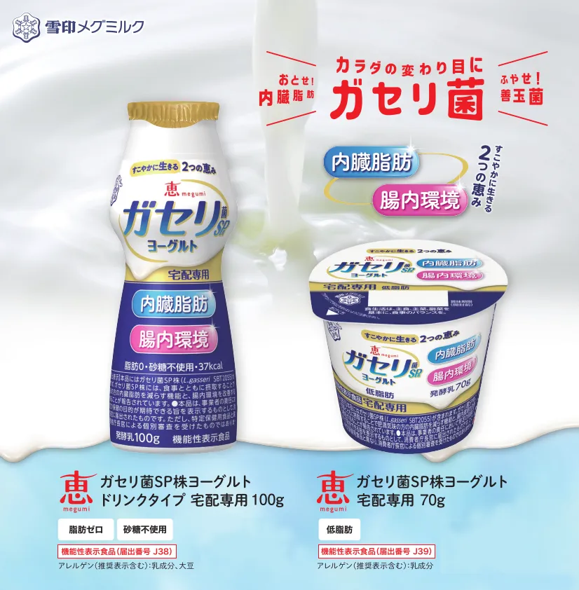 ガセリ菌SP株ヨーグルトリニューアル情報・機能性表示追加取得